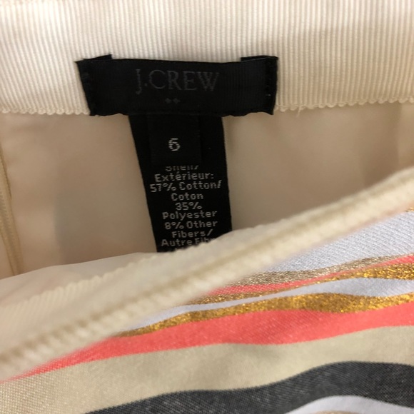 J. Crew Striped Glitter Sparkly Mini Skirt Gold - Picture 3 of 7